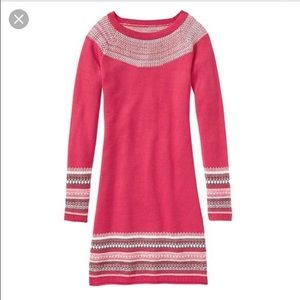 Athleta pink fair isle sweater dress.