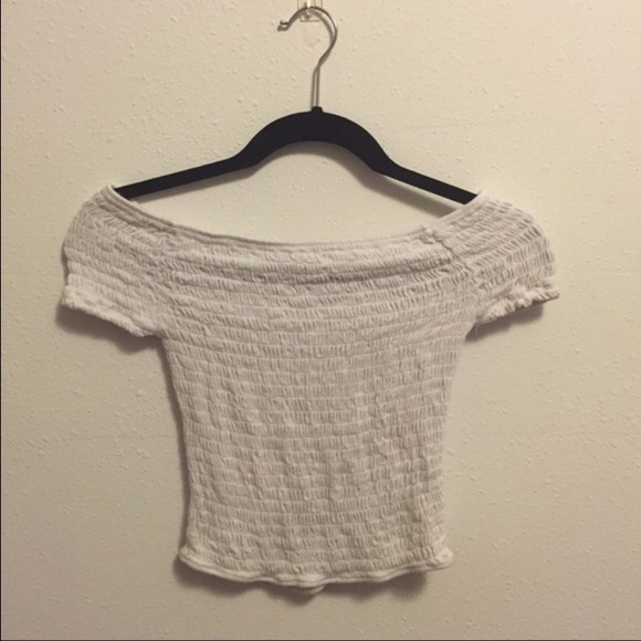 Off the shoulder white crop top