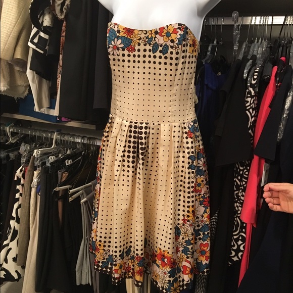 Floral Print  Nicole Miller Strapless Dress