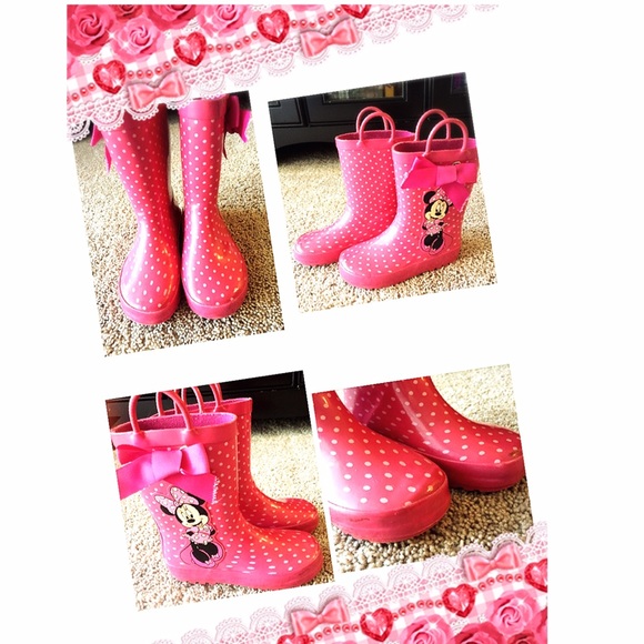 Disney Shoes Pretty Pink Minnie Mouse Rain Boots For Kids Poshmark