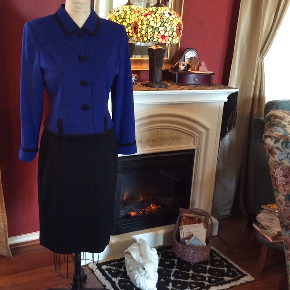 Kasper Dresses & Skirts - Royal Blue & Black Dress Suit!