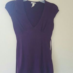Purple cap sleeve top