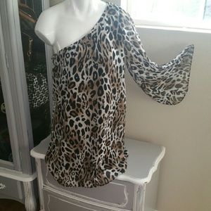 Gorgeous chiffon animal print mini- dress