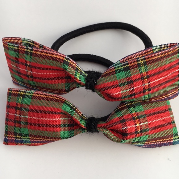 Holiday Girls Bow Hair Ties (1 pair)