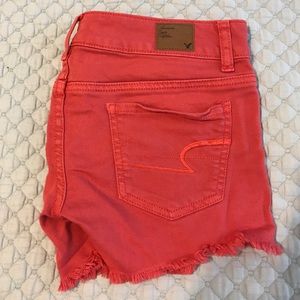 American Eagle red shorts