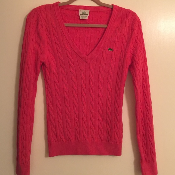 Lacoste v neck knit sweater