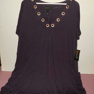 INC International Concepts tunic top blackberry 3X