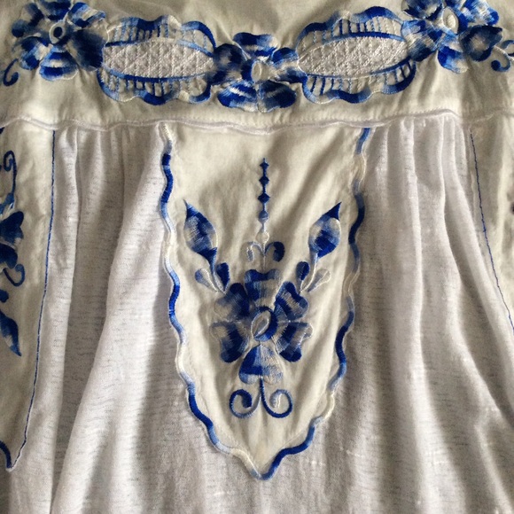 Free People Silk embroidered boho top - Picture 2 of 4