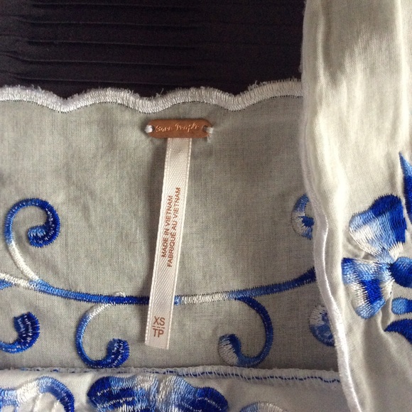 Free People Silk embroidered boho top - Picture 4 of 4