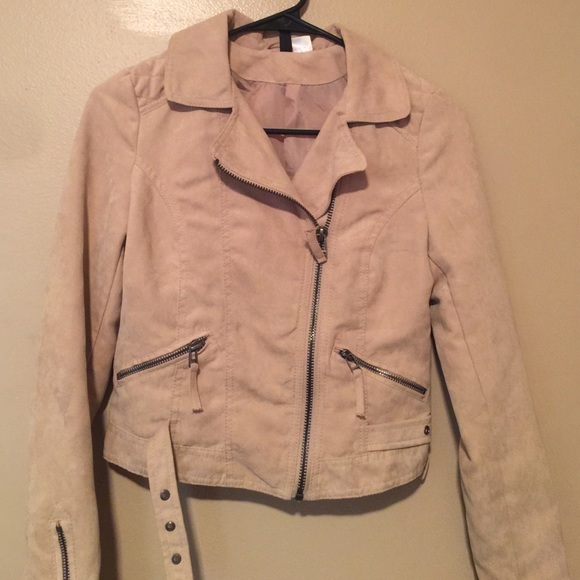 Nude zip up bomber jacket.