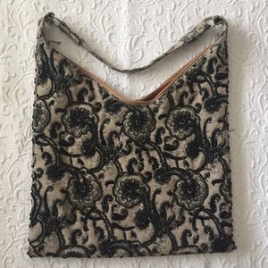 Embroidered shoulder tote