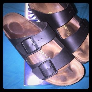 Black cork footbed birkenstocks