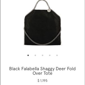 Black Falabella Shaggy Deer Fold Over Tote