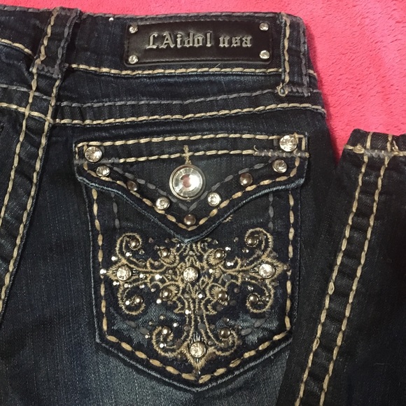 BLING BLING SKINNY JEANS SIZE 0 - Picture 3 of 5