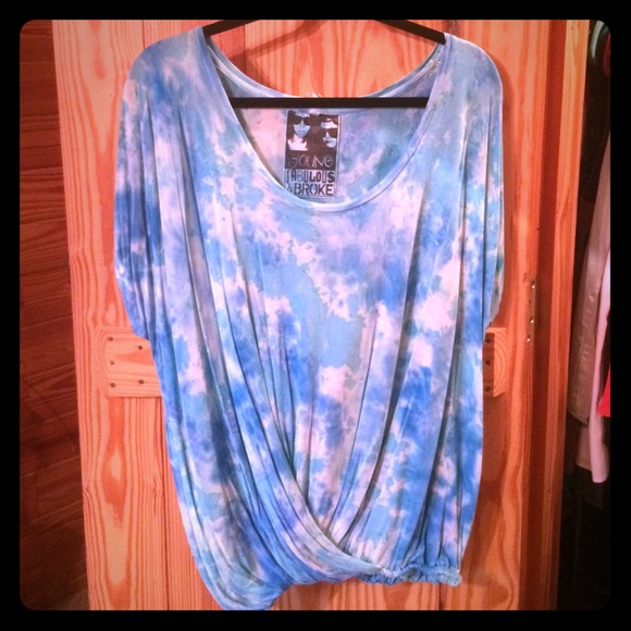 Young Fabulous & Broke Blue Tye Dyed Shirt