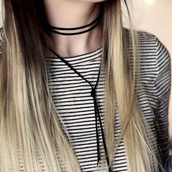Black wrap choker necklace
