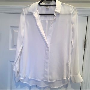 White Silk H&M Button Down Blouse