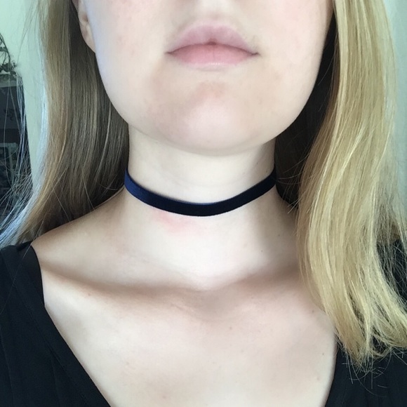 Navy Blue Velvet Choker