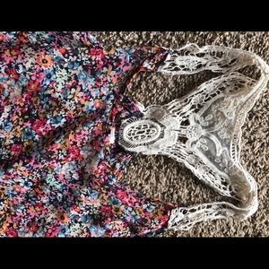 Floral junior layer tank top