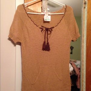 Sweater Dress, Charlotte Ronson Boho Tunic, Tan S