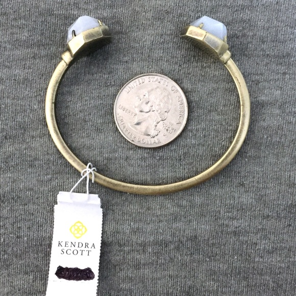 NWT Kendra Scott Brinkley White Banded Agate Cuff - Picture 3 of 3