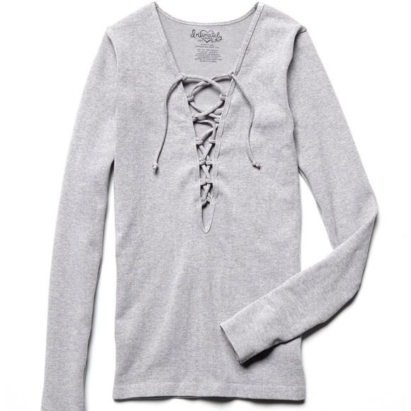 NWT Free People Seamless Lace-Up Layering Top - Picture 4 of 4