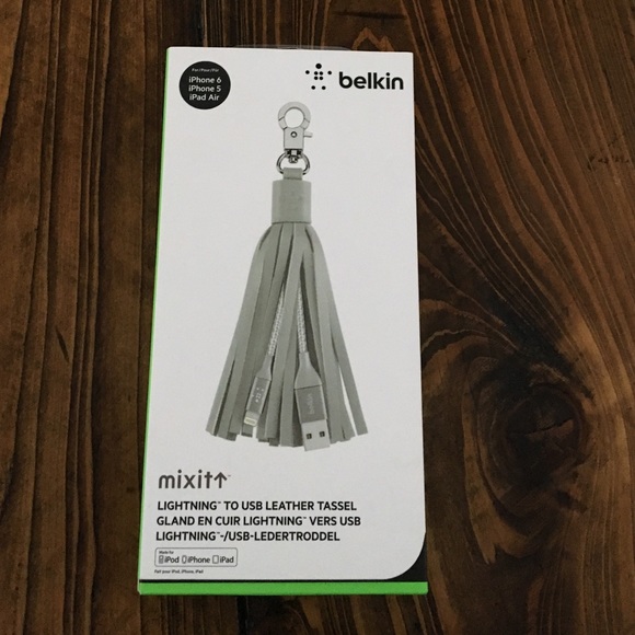 Belkin Other - Sold  leather tassel key chain iPhone charger