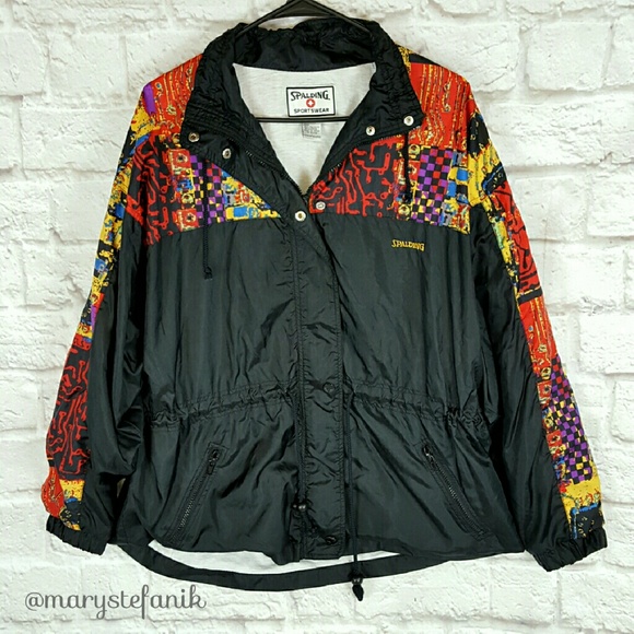 Spalding  Jackets & Blazers - VINTAGE Colorful Spalding Windbreaker Jacket L