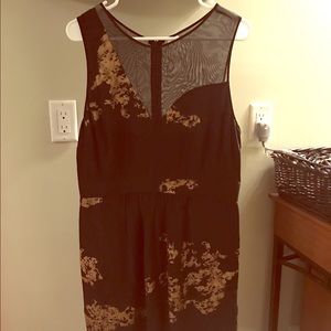 Anthropologie black and gold party dress