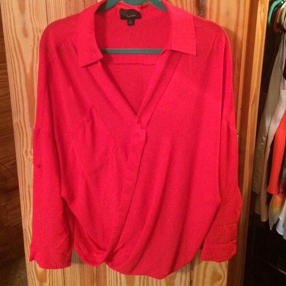 Long Sleeve Red Blouse