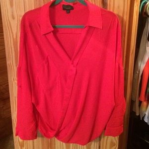 Long Sleeve Red Blouse