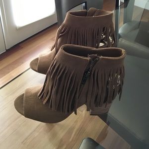 NWT NUDE suede FRINGE booties