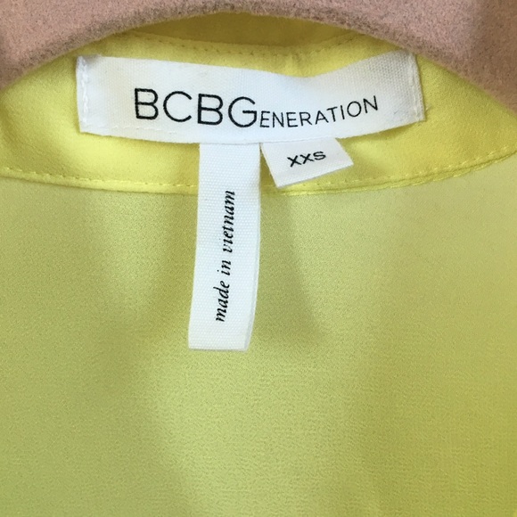 BCBG Generation Lime Green Chiffon Button Down XXS - Picture 2 of 4