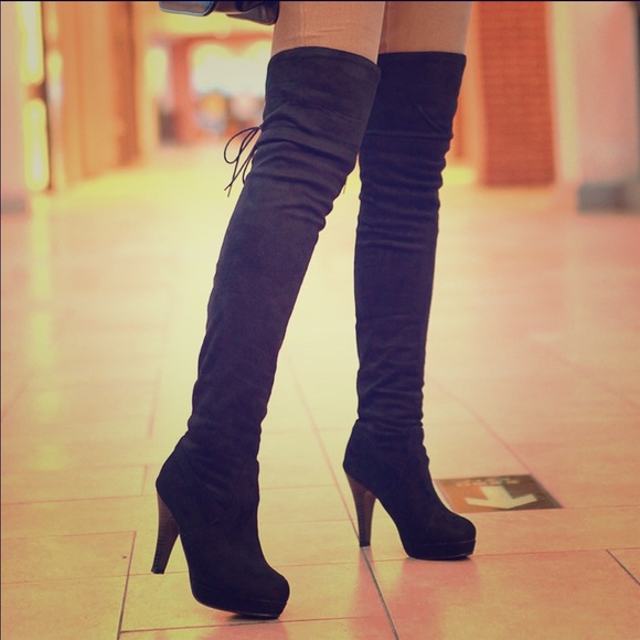 $36 ON M!!! Black Thigh High Boots