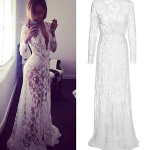 White Lace Maxi Dress
