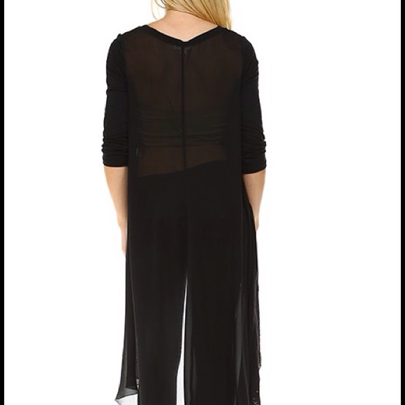 Black Hi Low Asymmetrical Top - Picture 5 of 8