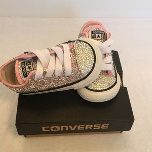 Custom Swarovski crystal infant converse