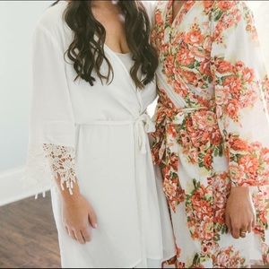 Bridal lace getting ready robe