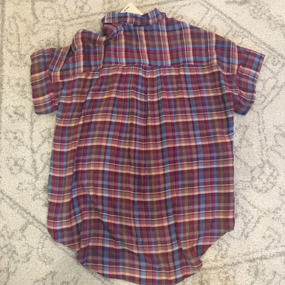 NWT Lucky Brand Short Sleeve Purple Button Down S - Picture 4 of 4