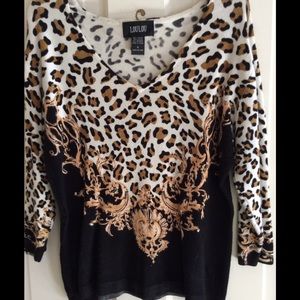 Brown and Black Animal Print Fashion Top