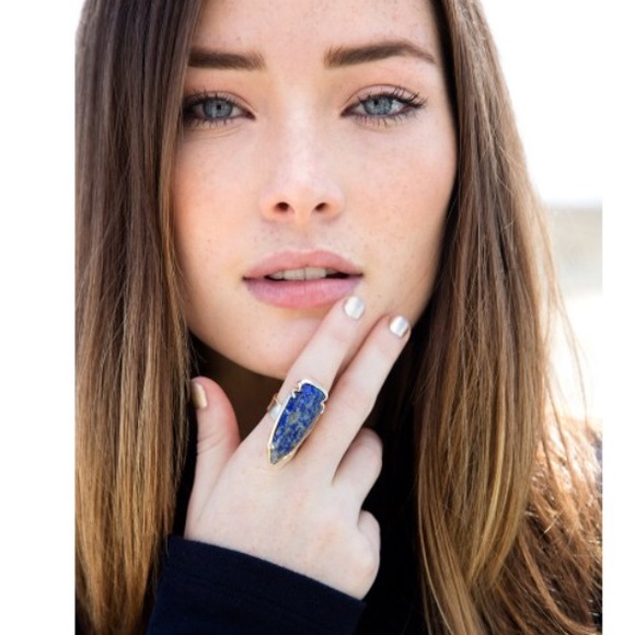 NWT Kendra Scott Kenny Raw Cut Lapis Ring - Picture 4 of 4