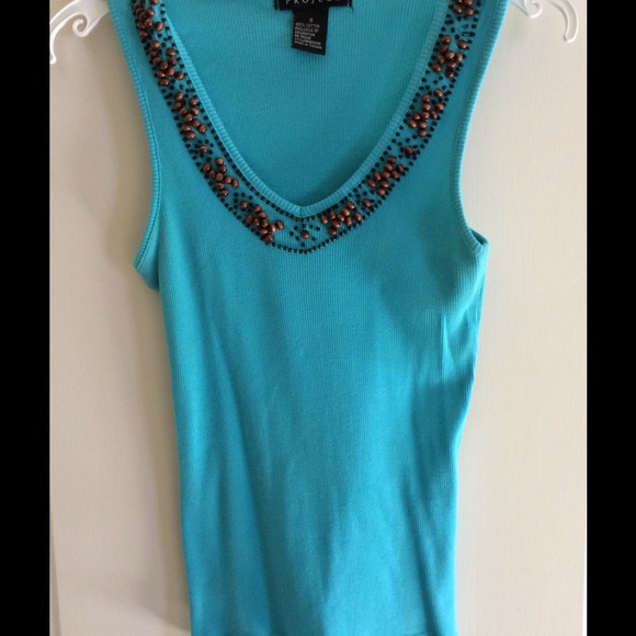 Wood Beaded Tank Top