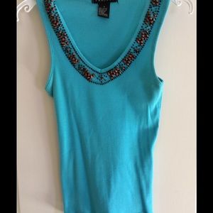 Wood Beaded Tank Top