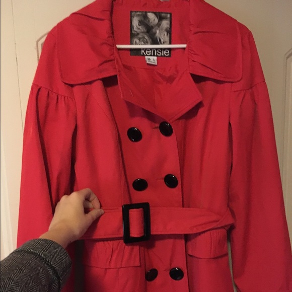 Kenzie red trench coat