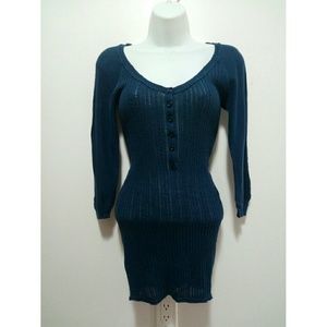 American Eagle dark blue see-through long sweater