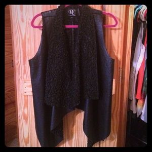 Black Faux Fur Vest