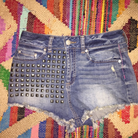 PINK Victoria's Secret denim studded shorts