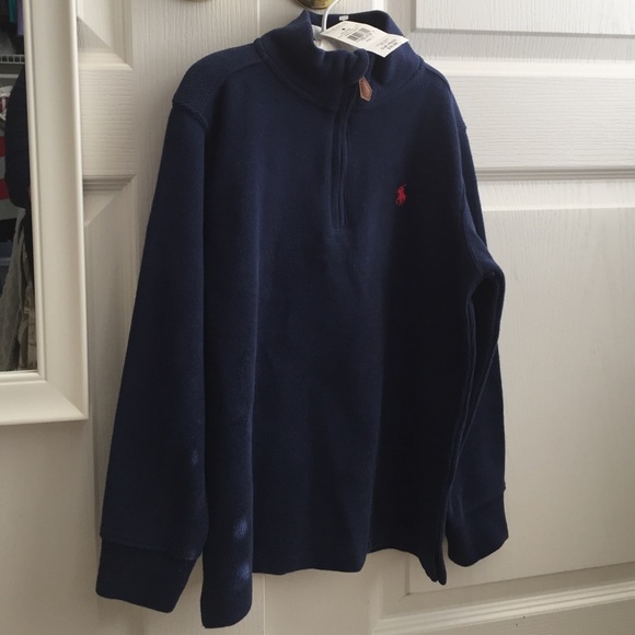 NWT Polo Boy's Navy Long Sleeve Half-Zip Sweater