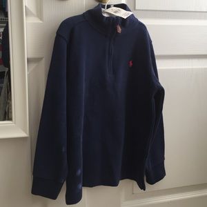 NWT Polo Boy's Navy Long Sleeve Half-Zip Sweater