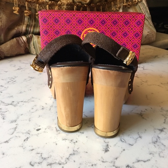 ❌Sold Tory Burch Brown Leather Clogs - Picture 3 of 4
